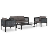Sectional Sofa with Cushion Poly Rattan Anthracite - Extra Image