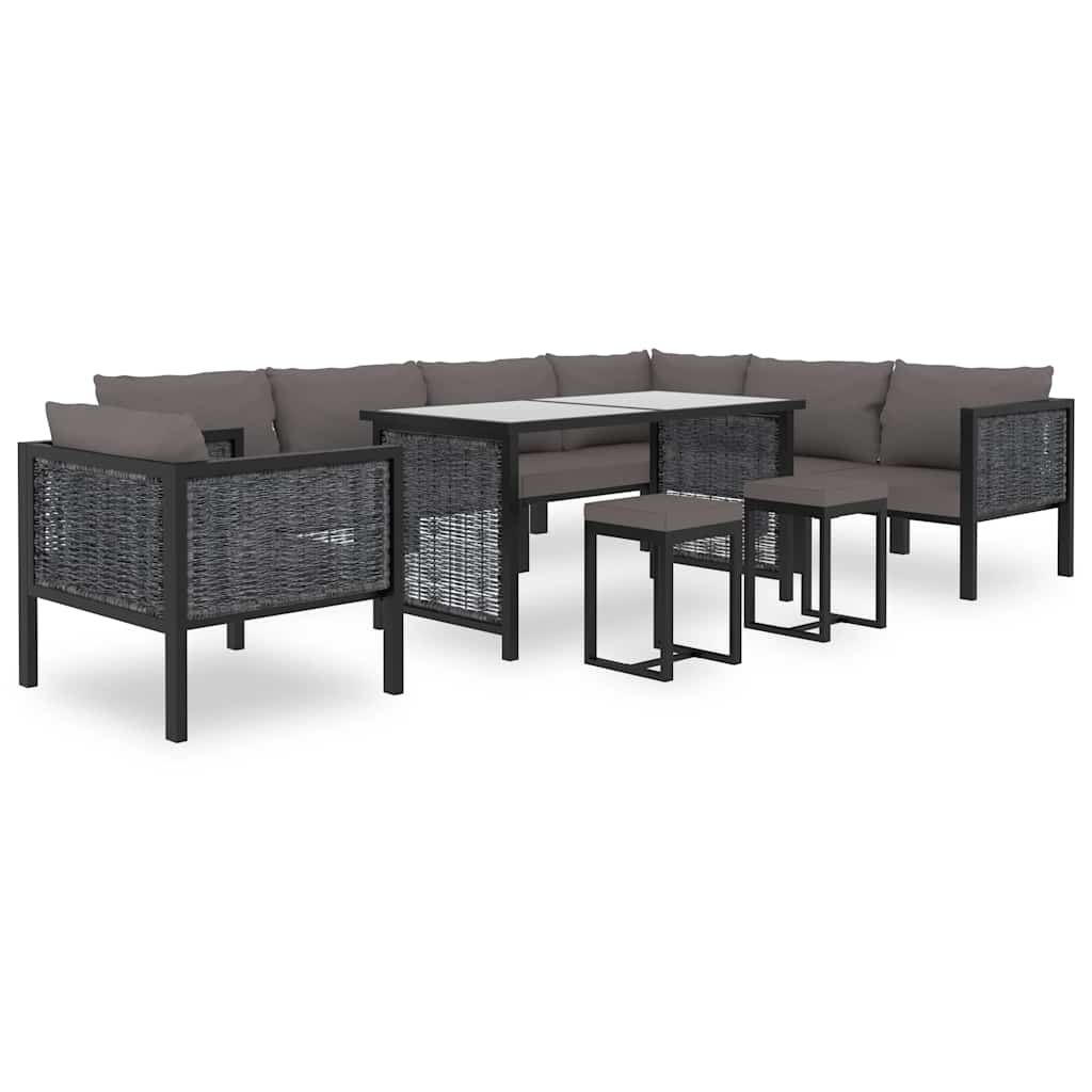 Sectional Sofa with Cushion Poly Rattan Anthracite