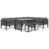 Sectional Sofa with Cushion Poly Rattan Anthracite - Low Angle