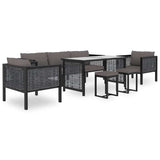 Sectional Sofa with Cushion Poly Rattan Anthracite
