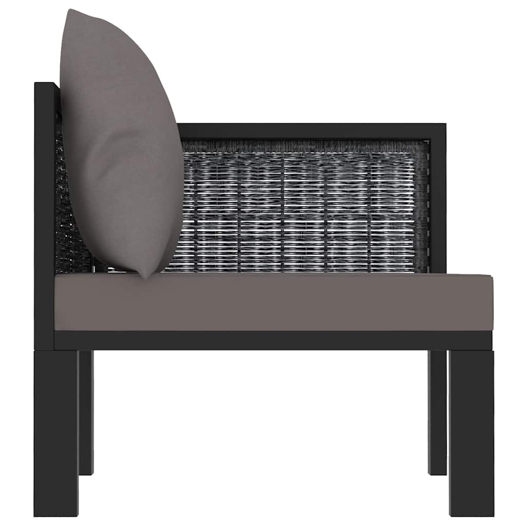 Sectional Corner Sofa with Left Armrest Poly Rattan Anthracite