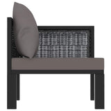 Sectional Corner Sofa with Left Armrest Poly Rattan Anthracite