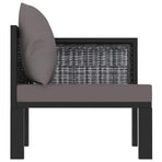 Sectional Corner Sofa with Left Armrest Poly Rattan Anthracite