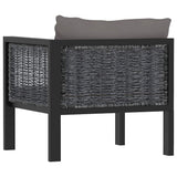 Sectional Corner Sofa with Left Armrest Poly Rattan Anthracite