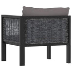 Sectional Corner Sofa with Left Armrest Poly Rattan Anthracite