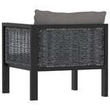 Sectional Corner Sofa with Left Armrest Poly Rattan Anthracite - Top-Down View