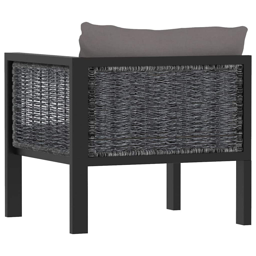 Sectional Corner Sofa with Left Armrest Poly Rattan Anthracite