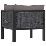 Sectional Corner Sofa with Left Armrest Poly Rattan Anthracite