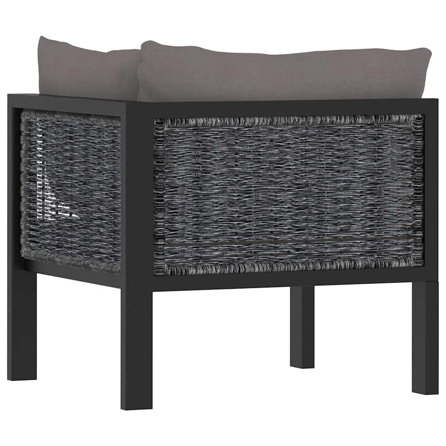Sectional Corner Sofa with Left Armrest Poly Rattan Anthracite