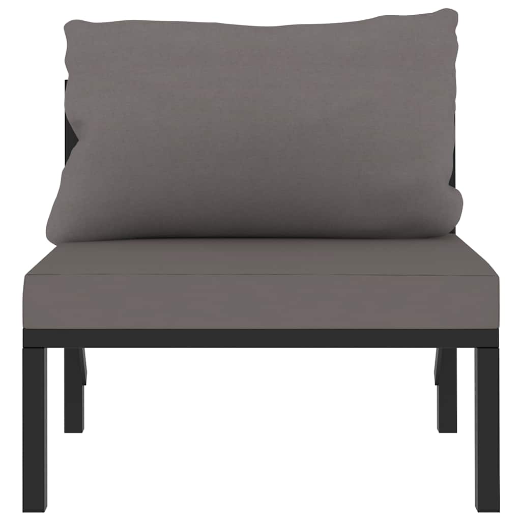 Sectional Middle Sofa with Cushion Poly Rattan Anthracite