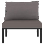 Sectional Middle Sofa with Cushion Poly Rattan Anthracite
