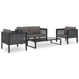 Sectional Middle Sofa with Cushion Poly Rattan Anthracite - Extra Image