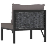 Sectional Middle Sofa with Cushion Poly Rattan Anthracite - Top-Down View