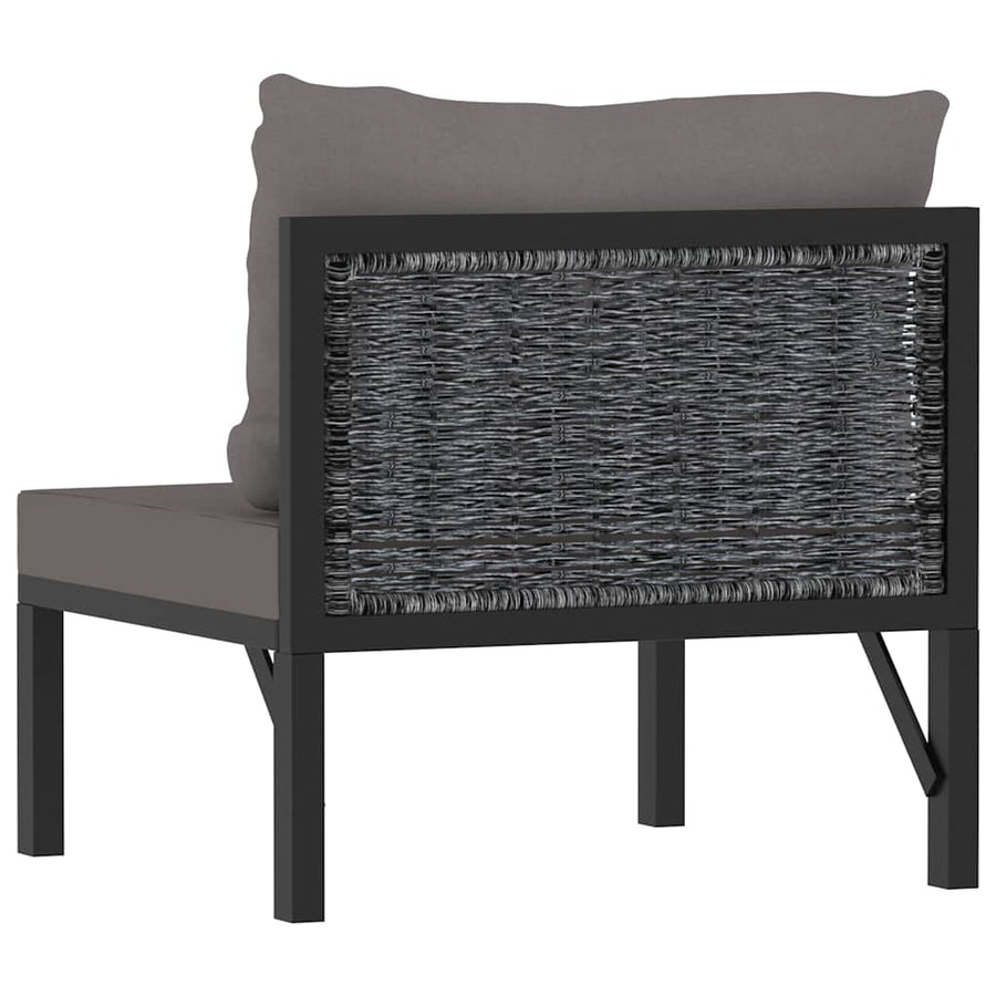 Sectional Middle Sofa with Cushion Poly Rattan Anthracite