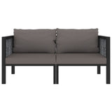 2-Seater Sofa with Cushions Anthracite Poly Rattan