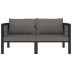 2-Seater Sofa with Cushions Anthracite Poly Rattan