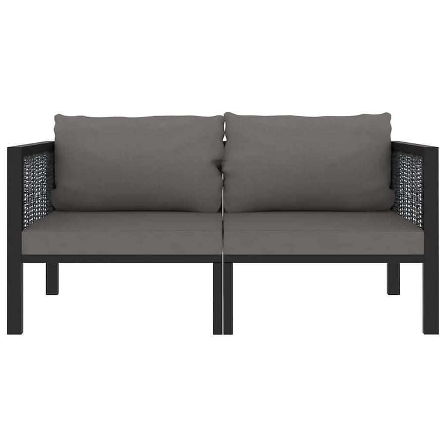 2-Seater Sofa with Cushions Anthracite Poly Rattan