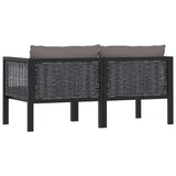 2-Seater Sofa with Cushions Anthracite Poly Rattan - Side View