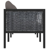 3-Seater Sofa with Cushions Anthracite Poly Rattan - Close-Up Angle