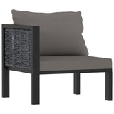 7 Piece Garden Lounge Set with Cushions Poly Rattan Anthracite - Close-Up Angle