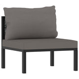 7 Piece Garden Lounge Set with Cushions Poly Rattan Anthracite - Extra Image