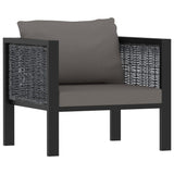 8 Piece Garden Lounge Set with Cushions Poly Rattan Anthracite - Rear View