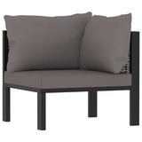 8 Piece Garden Lounge Set with Cushions Poly Rattan Anthracite - Close-Up Angle