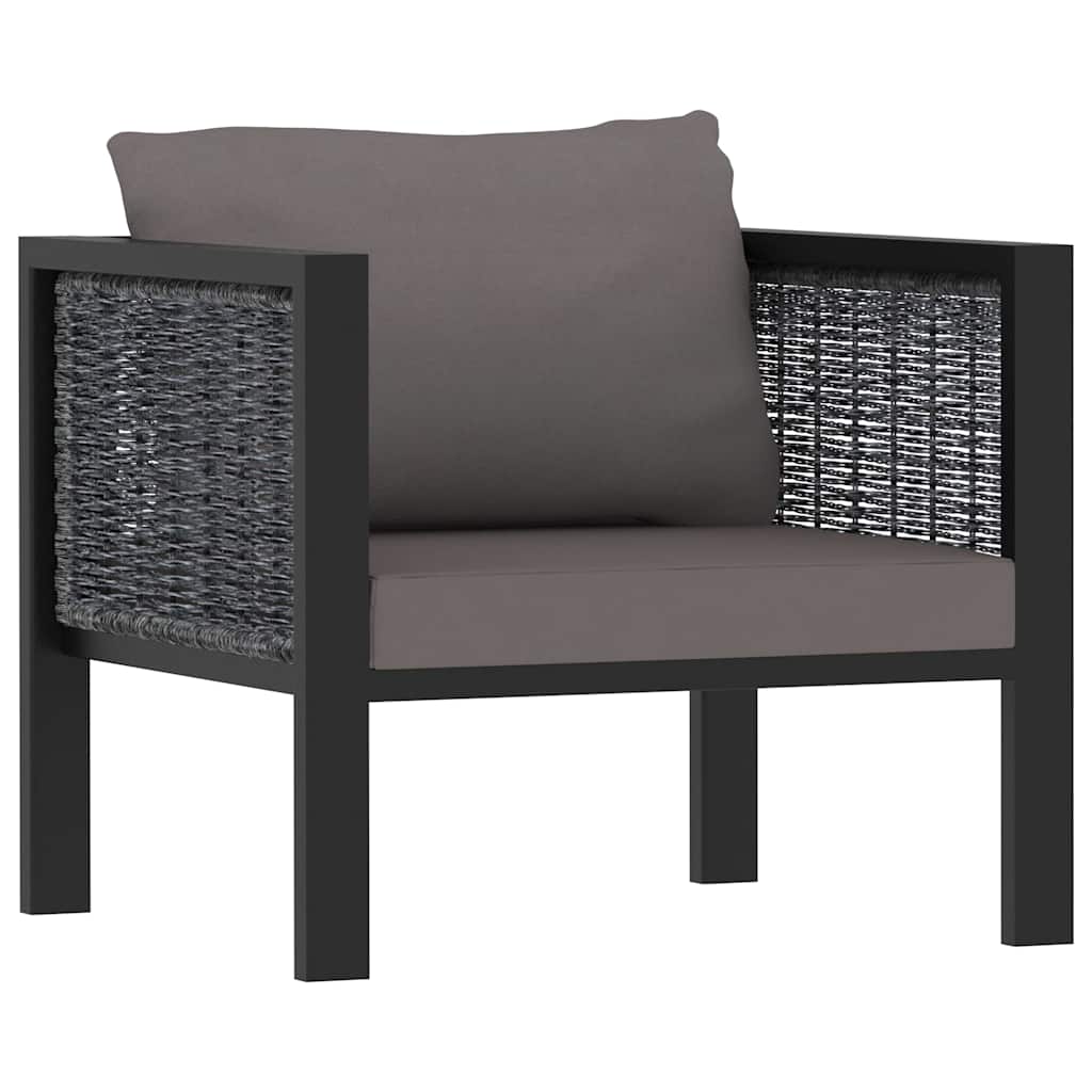7 Piece Garden Lounge Set with Cushions Poly Rattan Anthracite