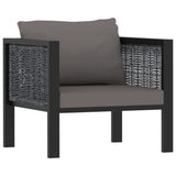 10 Piece Garden Lounge Set with Cushions Poly Rattan Anthracite - Rear View