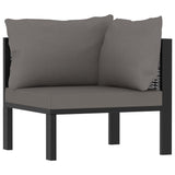 10 Piece Garden Lounge Set with Cushions Poly Rattan Anthracite - Close-Up Angle