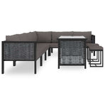 9 Piece Garden Lounge Set with Cushions Poly Rattan Anthracite