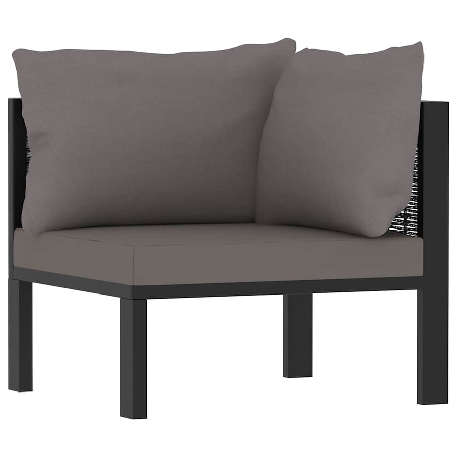 9 Piece Garden Lounge Set with Cushions Poly Rattan Anthracite