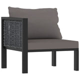 9 Piece Garden Lounge Set with Cushions Poly Rattan Anthracite - Close-Up Angle