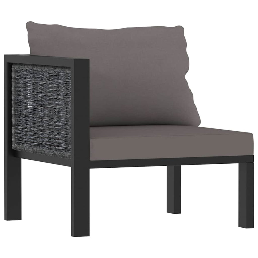 9 Piece Garden Lounge Set with Cushions Poly Rattan Anthracite