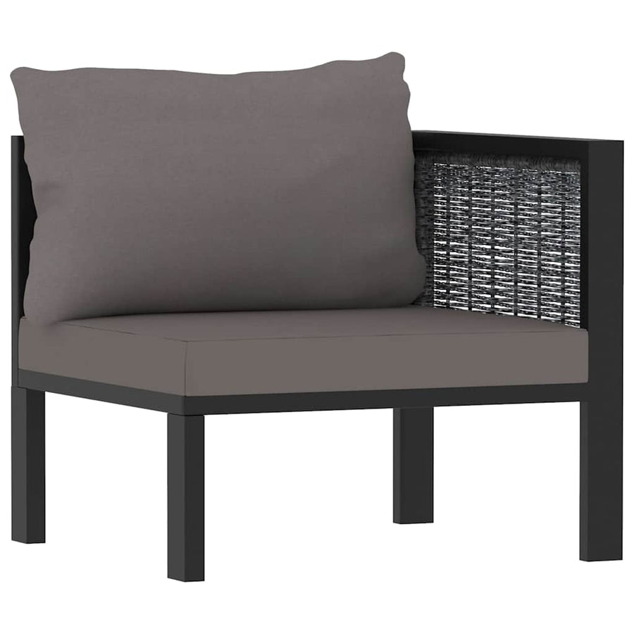 9 Piece Garden Lounge Set with Cushions Poly Rattan Anthracite