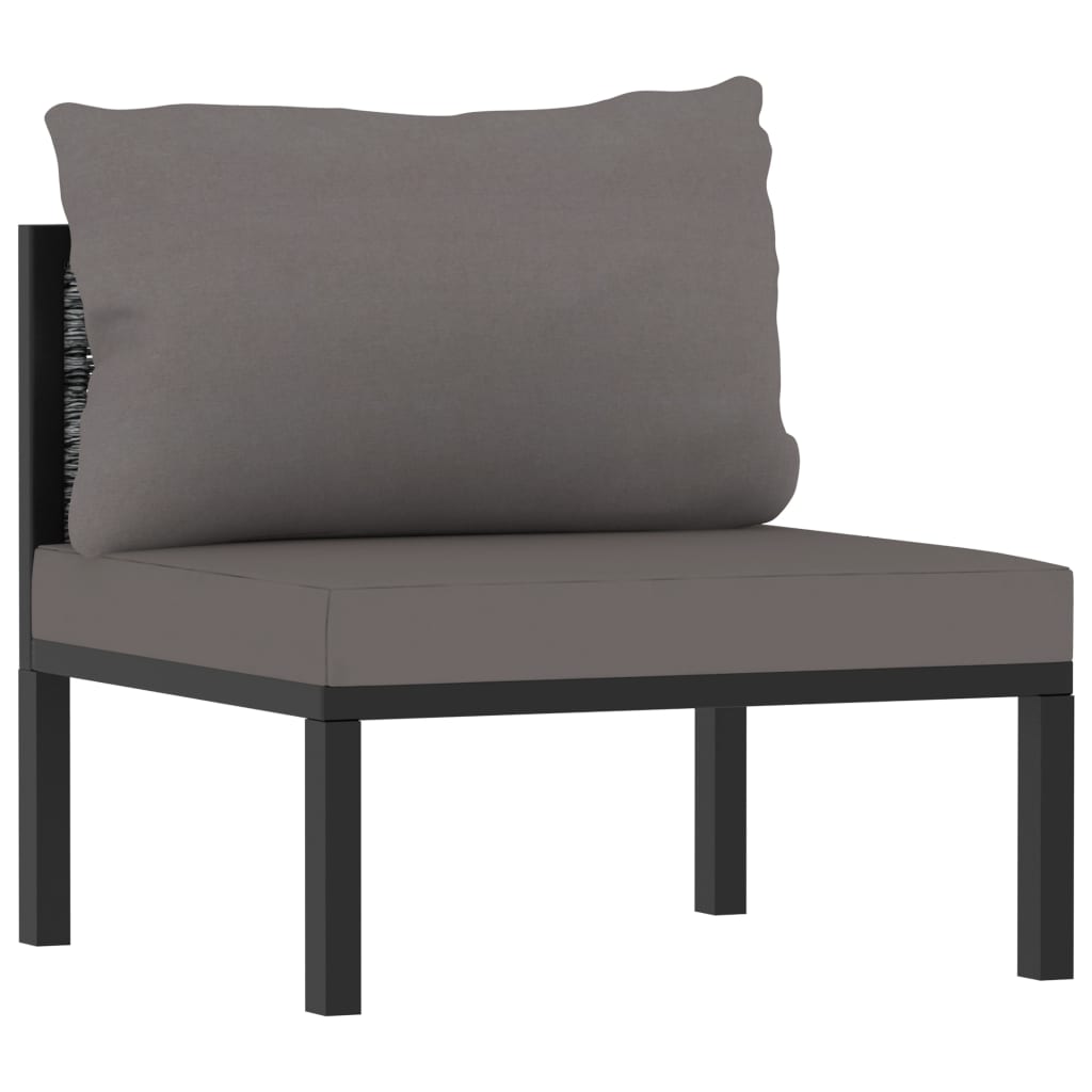 9 Piece Garden Lounge Set with Cushions Poly Rattan Anthracite
