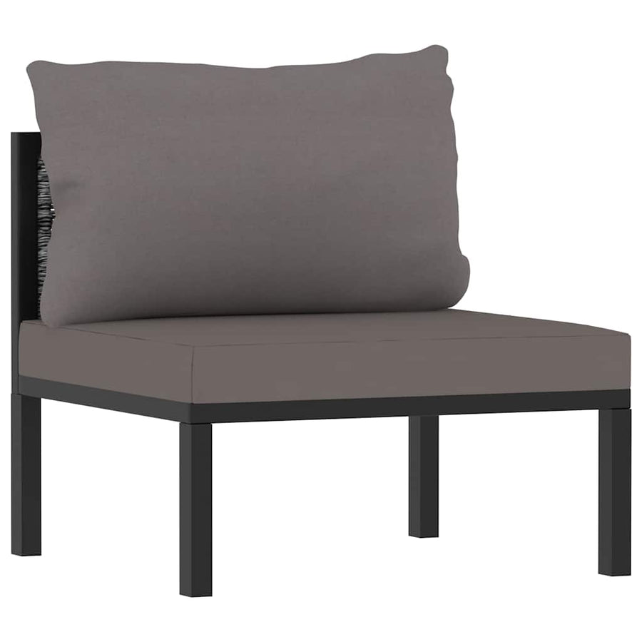 9 Piece Garden Lounge Set with Cushions Poly Rattan Anthracite
