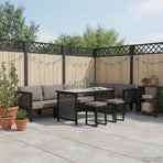 9 Piece Garden Lounge Set with Cushions Poly Rattan Anthracite