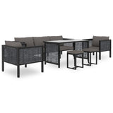 8 Piece Garden Lounge Set with Cushions Poly Rattan Anthracite
