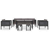 8 Piece Garden Lounge Set with Cushions Poly Rattan Anthracite