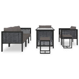 8 Piece Garden Lounge Set with Cushions Poly Rattan Anthracite - Side View