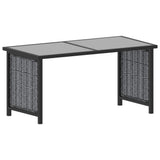 8 Piece Garden Lounge Set with Cushions Poly Rattan Anthracite - Top-Down View