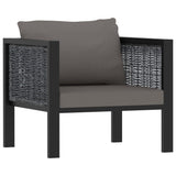 8 Piece Garden Lounge Set with Cushions Poly Rattan Anthracite - Rear View