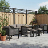 8 Piece Garden Lounge Set with Cushions Poly Rattan Anthracite