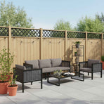 6 Piece Garden Lounge Set with Cushions Poly Rattan Anthracite