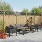 6 Piece Garden Lounge Set with Cushions Poly Rattan Anthracite