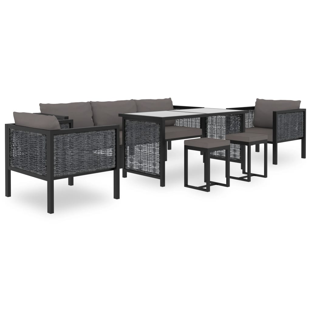 Right Corner Sofa with Cushion Anthracite Poly Rattan