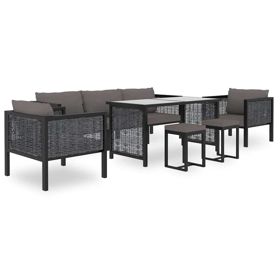 Right Corner Sofa with Cushion Anthracite Poly Rattan