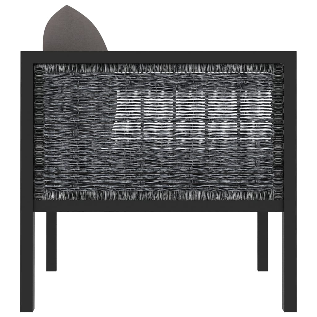 Right Corner Sofa with Cushion Anthracite Poly Rattan