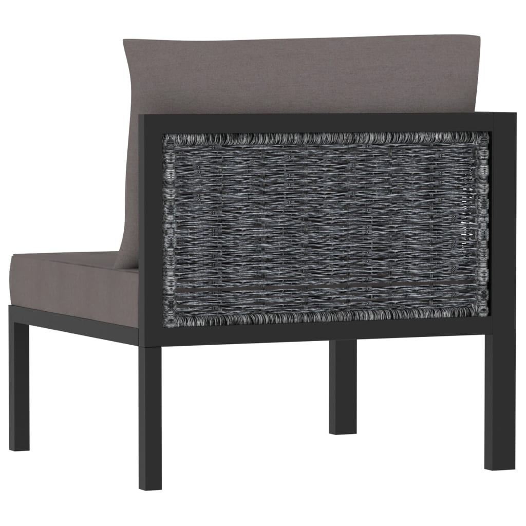 Right Corner Sofa with Cushion Anthracite Poly Rattan
